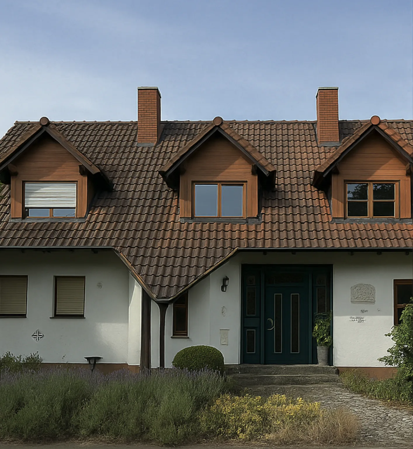 Hausdach vor der Reinigung